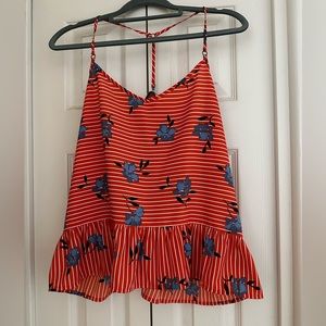 Abercrombie & Fitch Peplum Blouse Cami T-Strap S